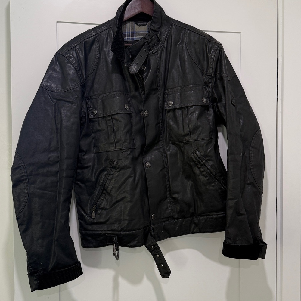 Belstaff Dark Waxed Cotton Moto / Cafe Racer Jacket - Six Day Blouson